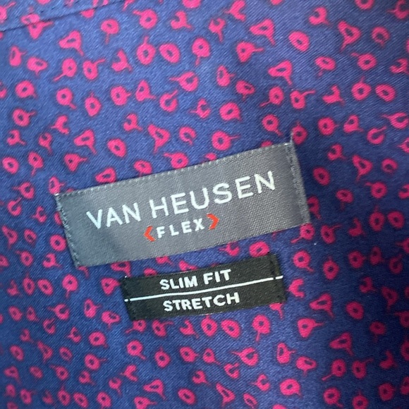 Van Heusen blue Hawaii slim stretch button down top - Picture 11 of 16